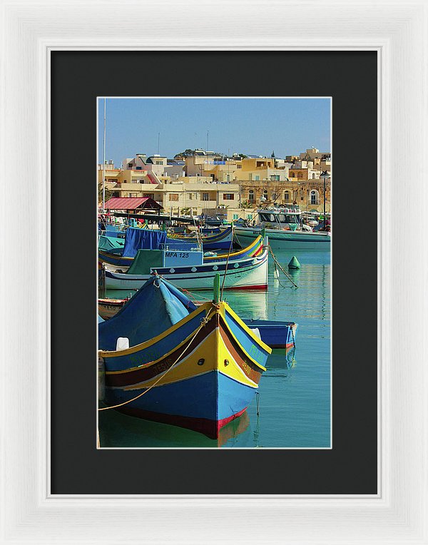 Largest Fishing Harbour Of Malta - Framed Print