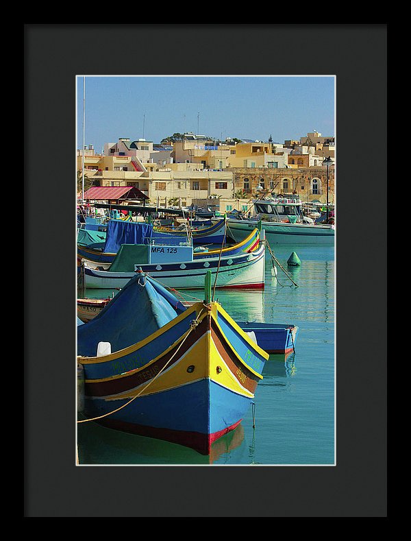 Largest Fishing Harbour Of Malta - Framed Print