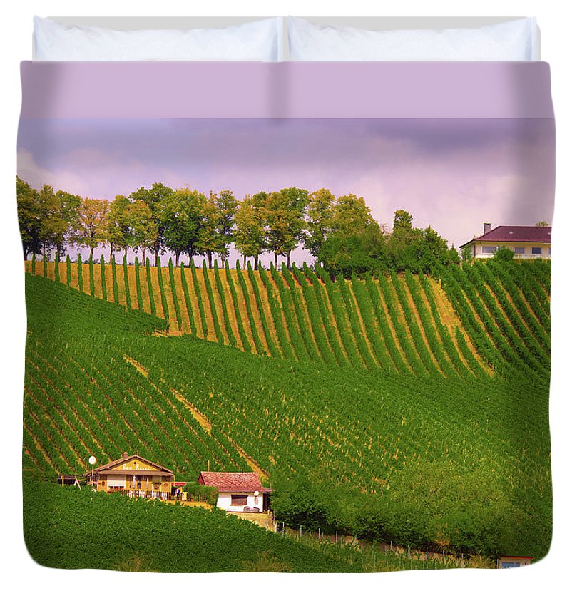 Luxembourg Vineyards Landscape  - Duvet Cover