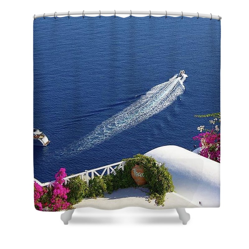 Oia, Santorini  - Shower Curtain