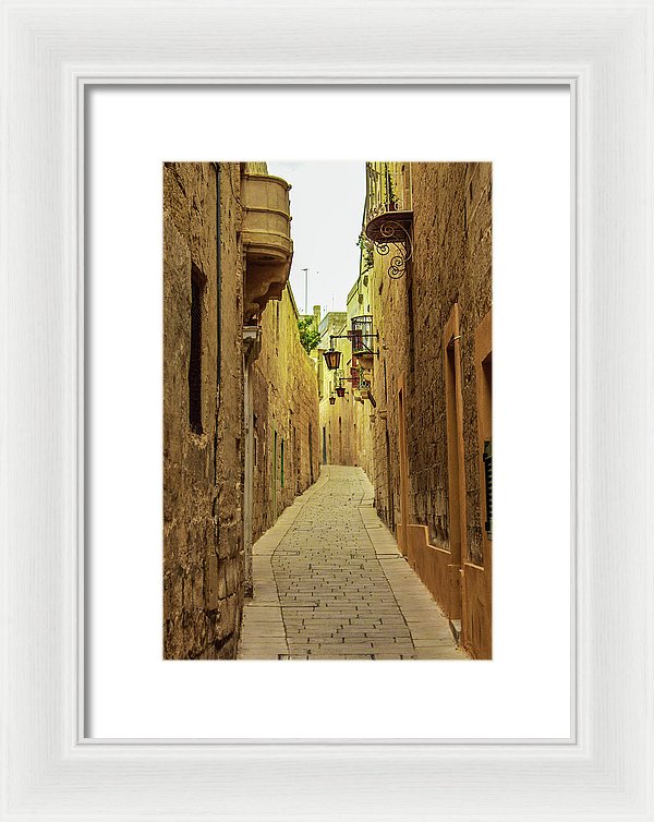 On The Streets Of Malta - Framed Print