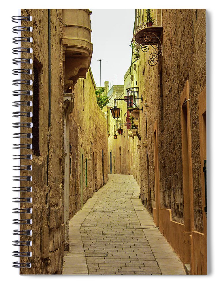 On The Streets Of Malta - Spiral Notebook