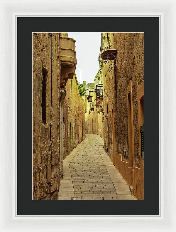 On The Streets Of Malta - Framed Print