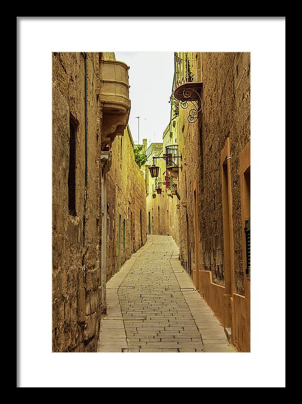 On The Streets Of Malta - Framed Print