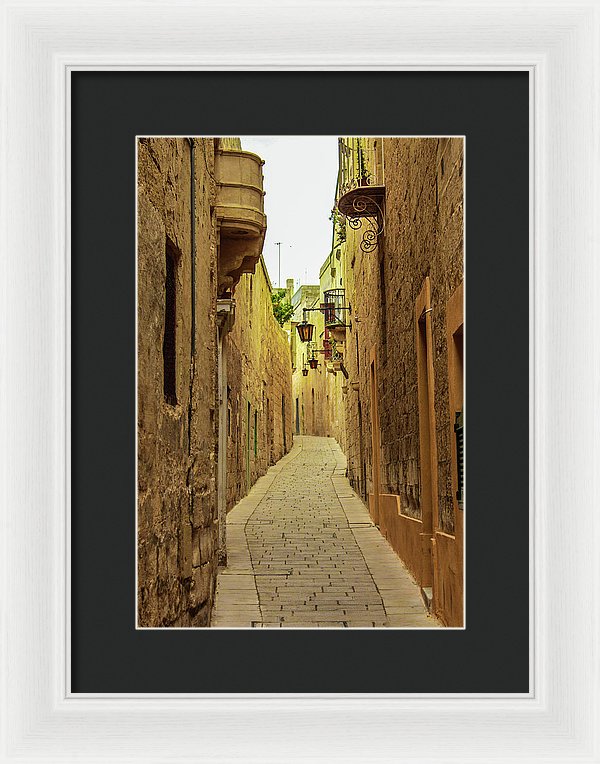 On The Streets Of Malta - Framed Print