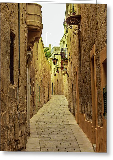 On The Streets Of Malta - Greeting Card