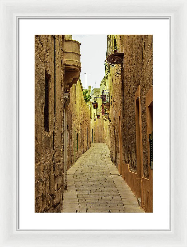 On The Streets Of Malta - Framed Print