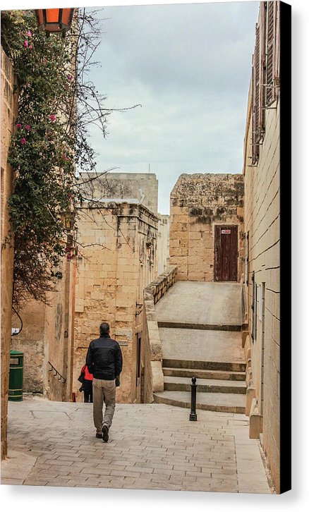 On The Streets Of Mdina Malta - Canvas Print