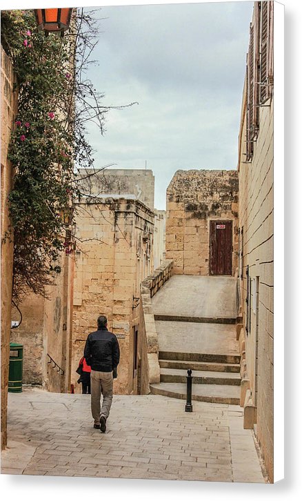 On The Streets Of Mdina Malta - Canvas Print