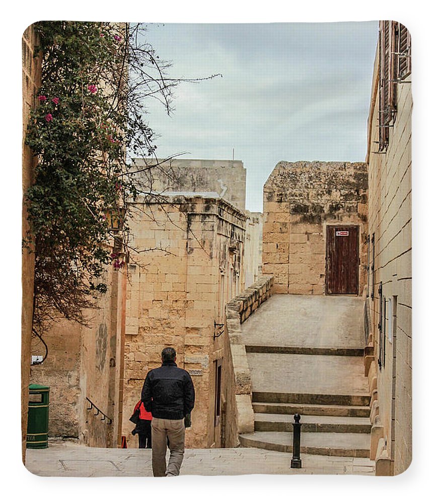 On The Streets Of Mdina Malta - Blanket