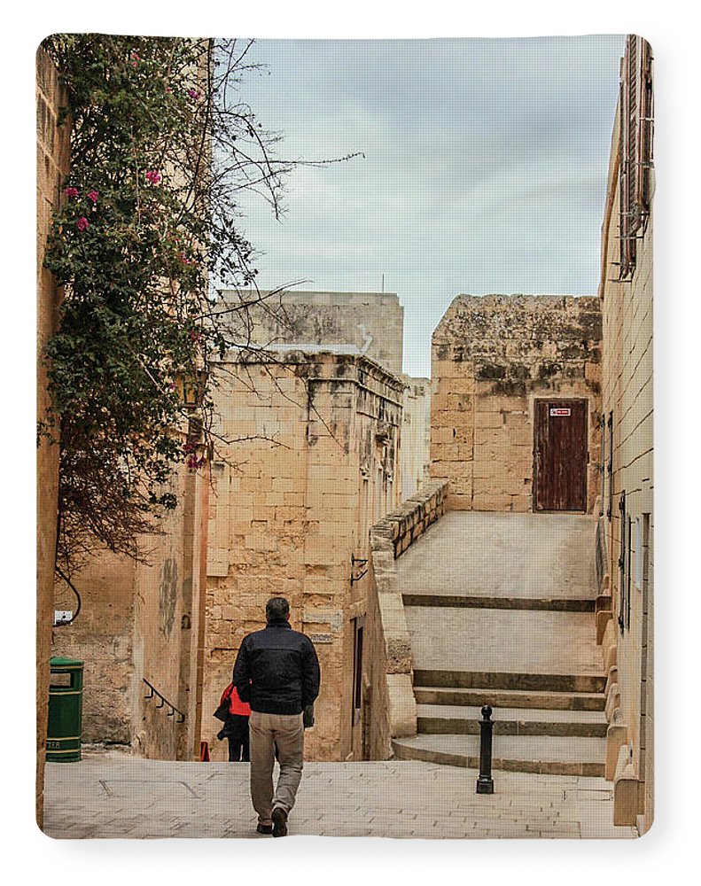 On The Streets Of Mdina Malta - Blanket