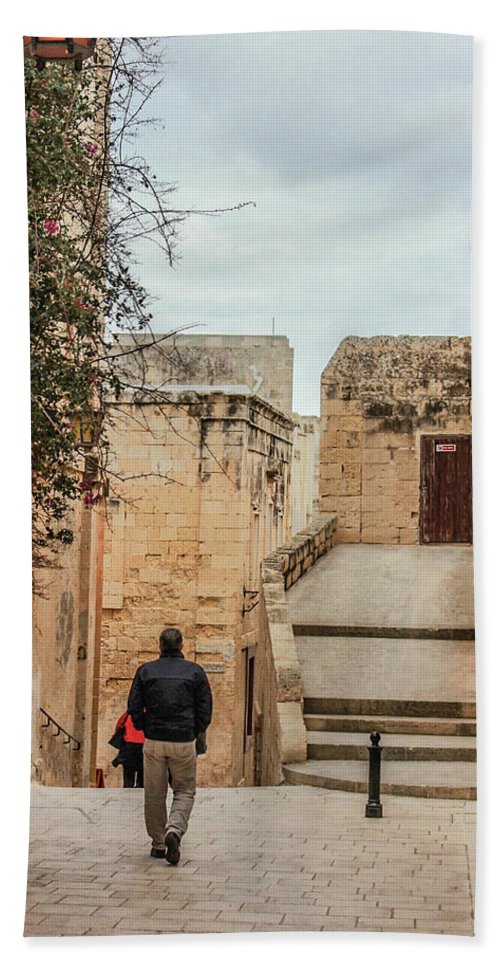 On The Streets Of Mdina Malta - Beach Towel