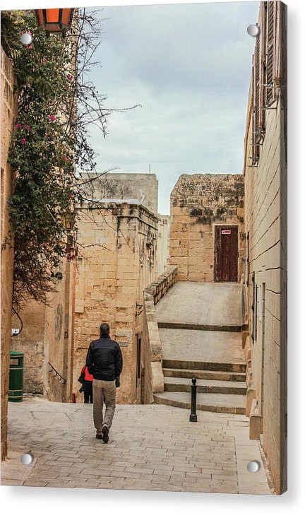 On The Streets Of Mdina Malta - Acrylic Print