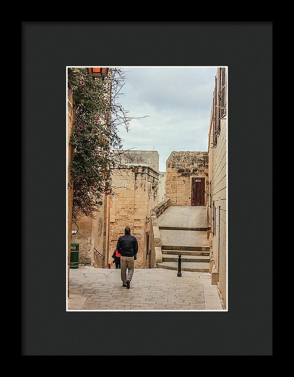 On The Streets Of Mdina Malta - Framed Print