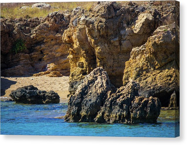 Rocks And Sea Of Spinalonga - Canvas Print