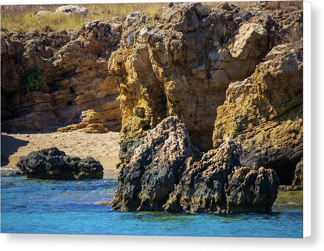 Rocks And Sea Of Spinalonga - Canvas Print