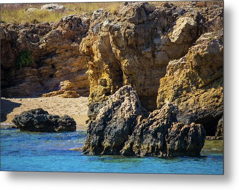 Rocks And Sea Of Spinalonga - Metal Print