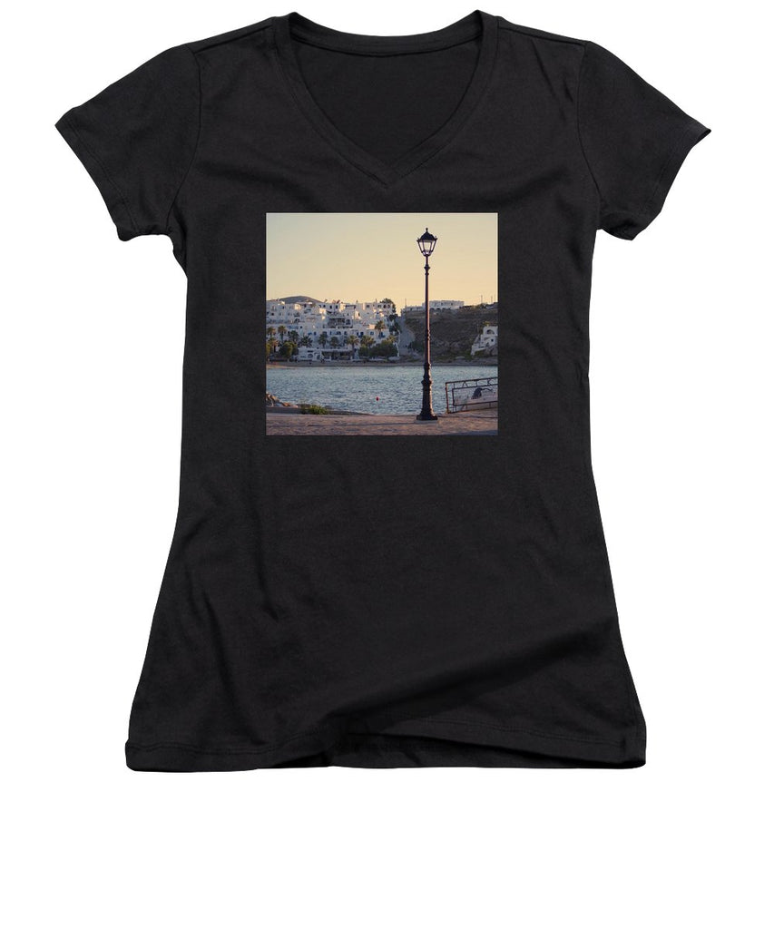 Sunset In Cyclades - Women's V-Neck
