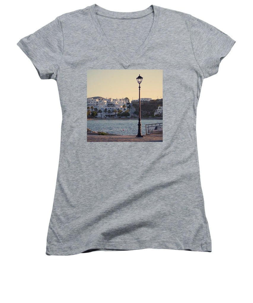 Sunset In Cyclades - Women's V-Neck