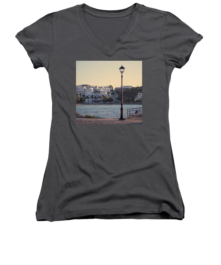 Sunset In Cyclades - Women's V-Neck