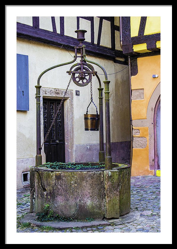 The Fountain Of Riquewihr - Framed Print