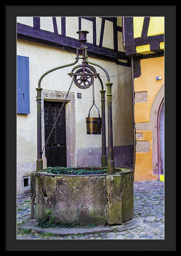 The Fountain Of Riquewihr - Framed Print