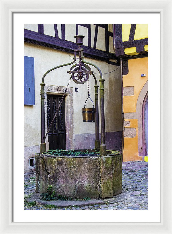 The Fountain Of Riquewihr - Framed Print