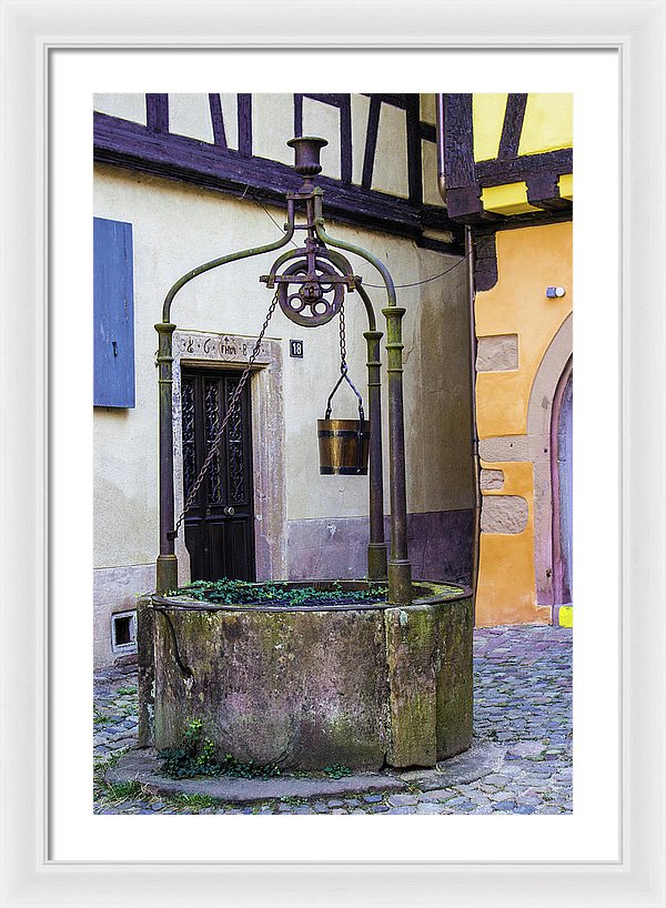 The Fountain Of Riquewihr - Framed Print