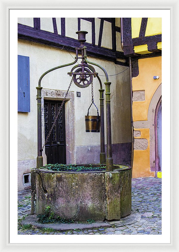 The Fountain Of Riquewihr - Framed Print