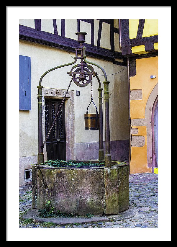 The Fountain Of Riquewihr - Framed Print