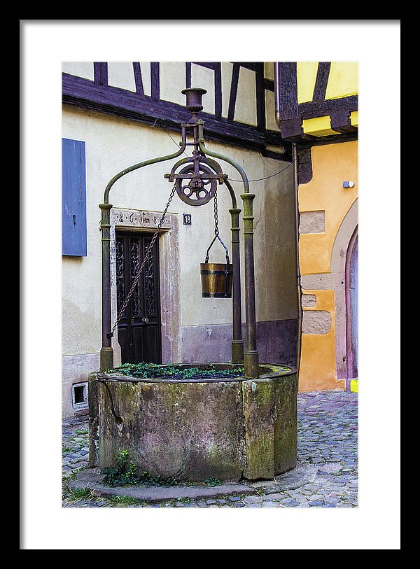 The Fountain Of Riquewihr - Framed Print