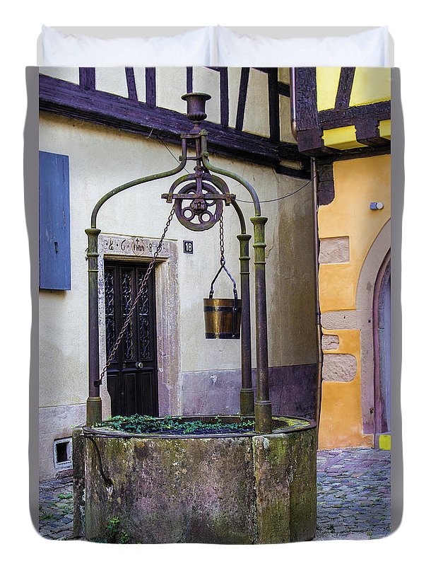 The Fountain Of Riquewihr - Duvet Cover