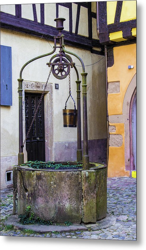The Fountain Of Riquewihr - Metal Print