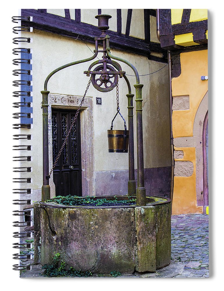 The Fountain Of Riquewihr - Spiral Notebook