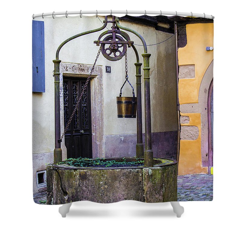 The Fountain Of Riquewihr - Shower Curtain