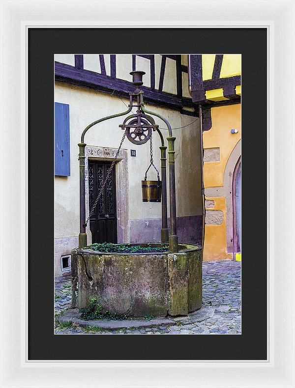 The Fountain Of Riquewihr - Framed Print