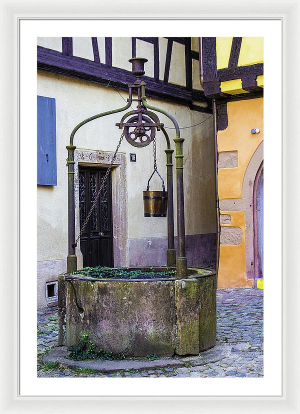 The Fountain Of Riquewihr - Framed Print