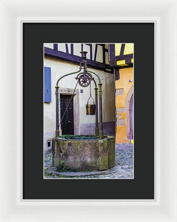 The Fountain Of Riquewihr - Framed Print