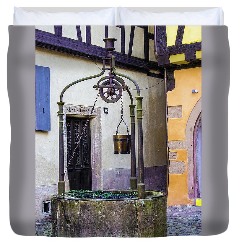 The Fountain Of Riquewihr - Duvet Cover