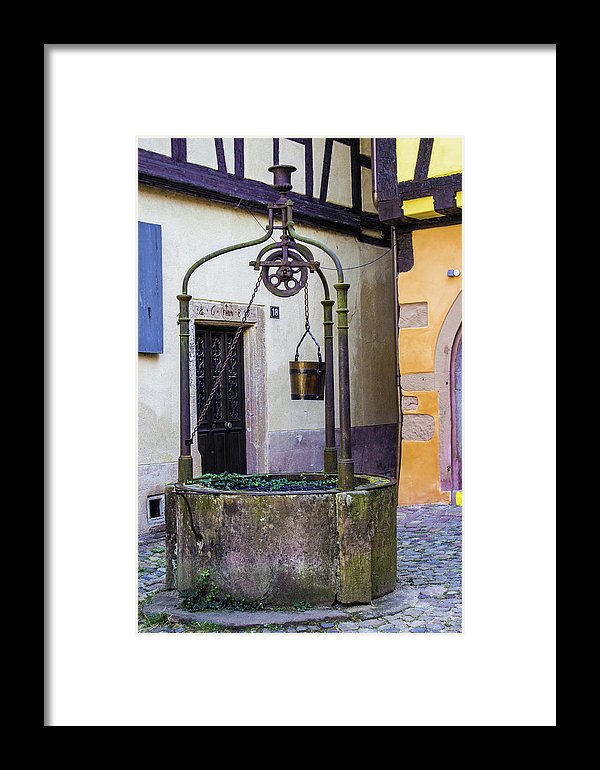 The Fountain Of Riquewihr - Framed Print