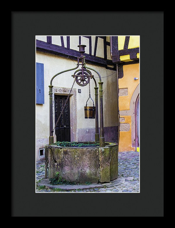 The Fountain Of Riquewihr - Framed Print