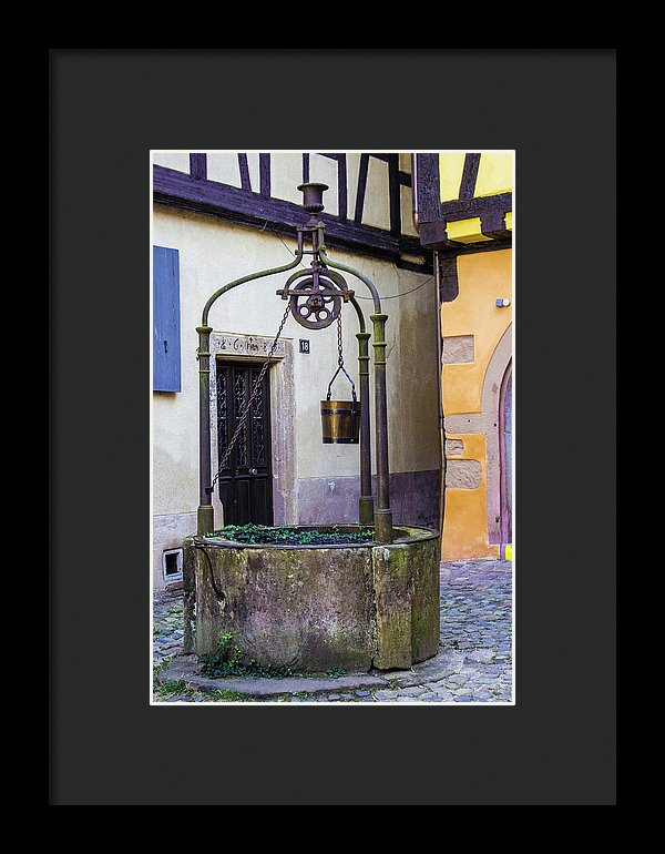 The Fountain Of Riquewihr - Framed Print