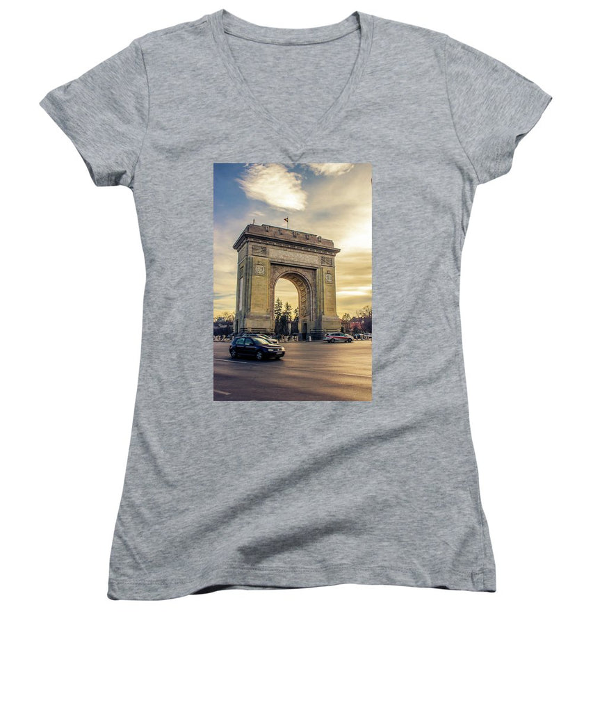 Triumphal Arch Bucharest - Women's V-Neck