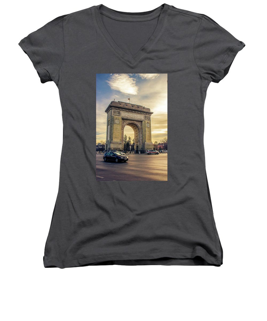 Triumphal Arch Bucharest - Women's V-Neck