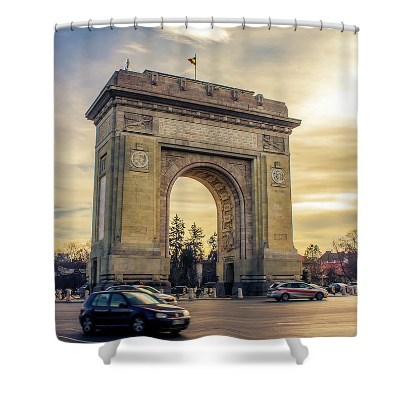 Triumphal Arch Bucharest - Shower Curtain