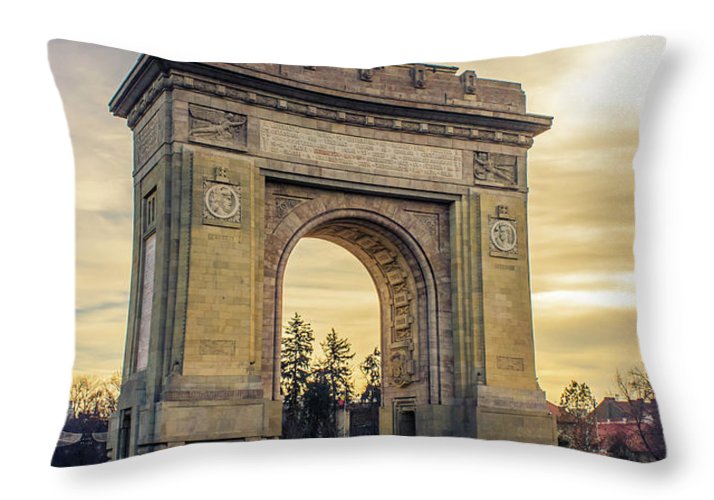 Triumphal Arch Bucharest - Throw Pillow
