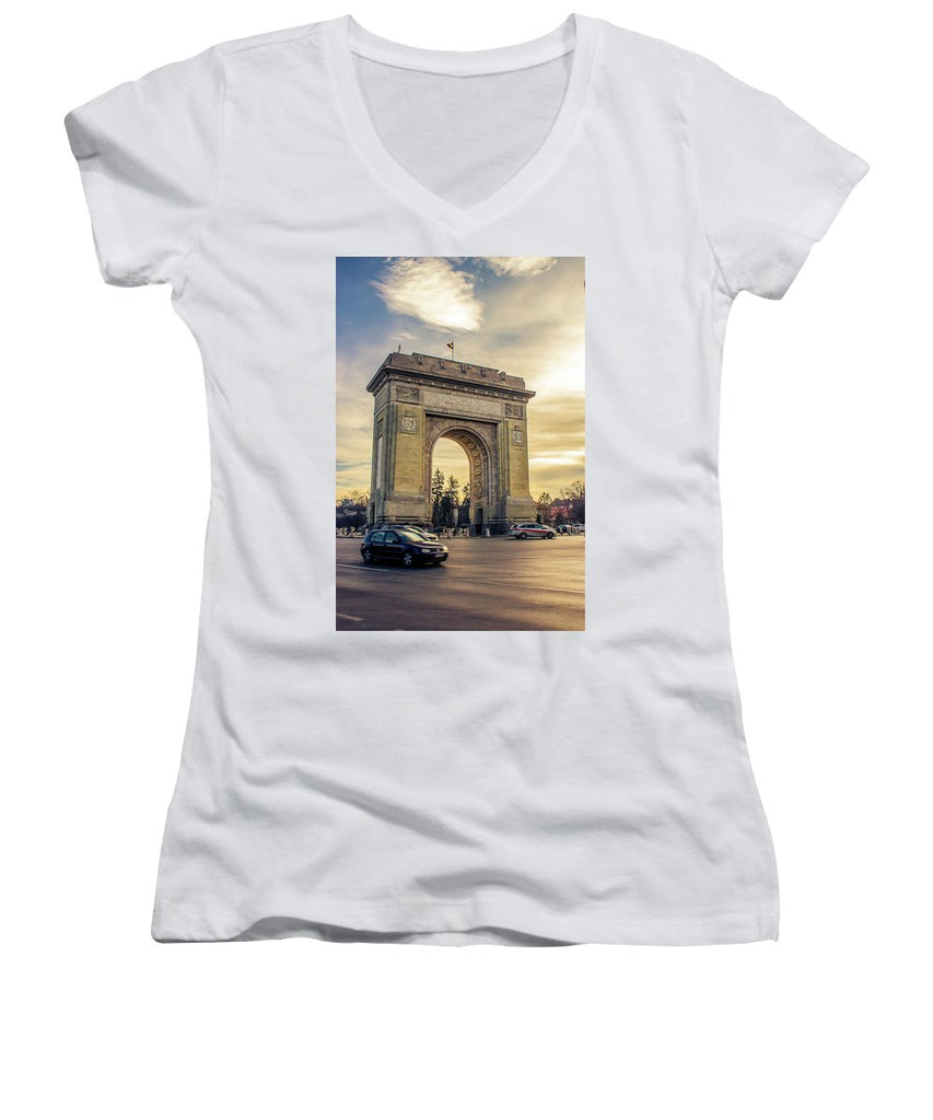 Triumphal Arch Bucharest - Women's V-Neck