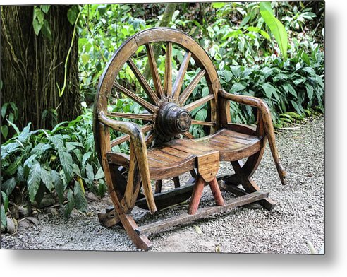 Wheel Bench - Metal Print