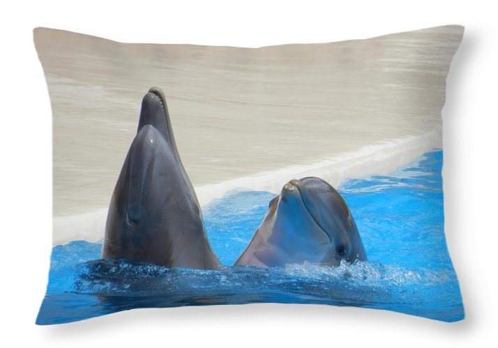 When Dolphins Dance - Throw Pillow